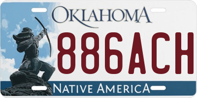 OK license plate 886ACH