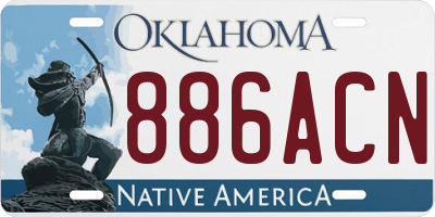 OK license plate 886ACN
