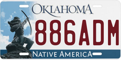 OK license plate 886ADM