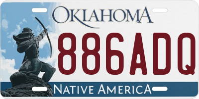 OK license plate 886ADQ