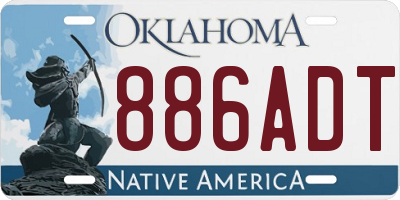 OK license plate 886ADT