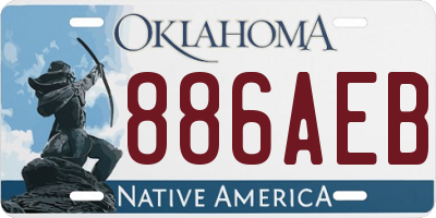 OK license plate 886AEB
