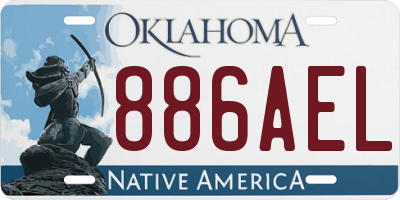 OK license plate 886AEL