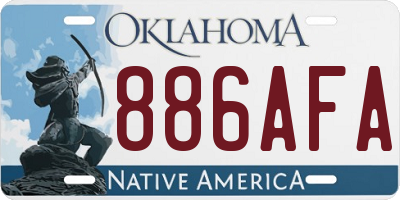 OK license plate 886AFA