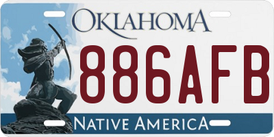 OK license plate 886AFB