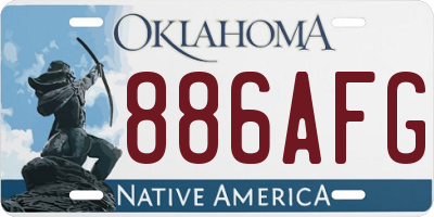 OK license plate 886AFG