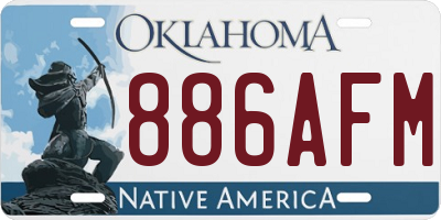 OK license plate 886AFM