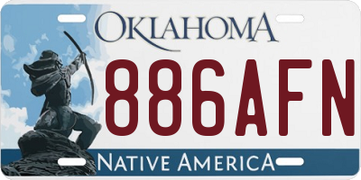 OK license plate 886AFN