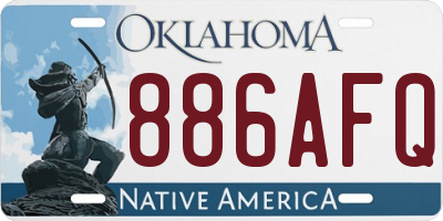 OK license plate 886AFQ