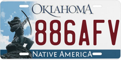 OK license plate 886AFV