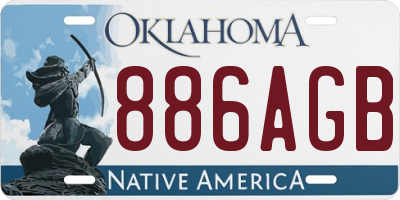 OK license plate 886AGB