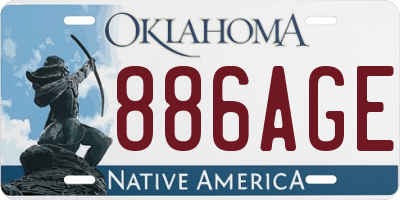 OK license plate 886AGE