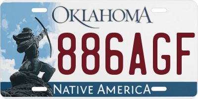OK license plate 886AGF