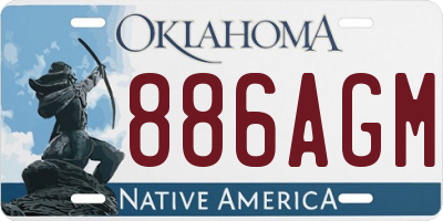 OK license plate 886AGM