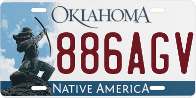 OK license plate 886AGV