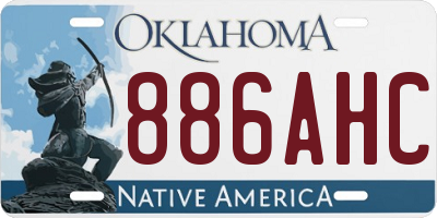 OK license plate 886AHC
