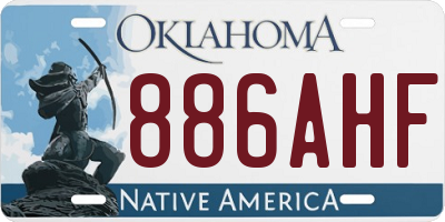 OK license plate 886AHF