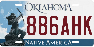 OK license plate 886AHK