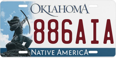 OK license plate 886AIA
