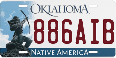 OK license plate 886AIB