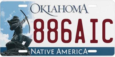 OK license plate 886AIC