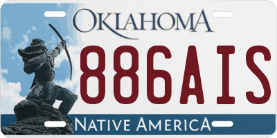 OK license plate 886AIS