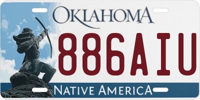 OK license plate 886AIU