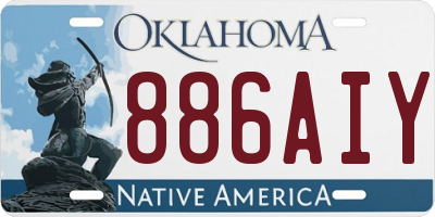 OK license plate 886AIY