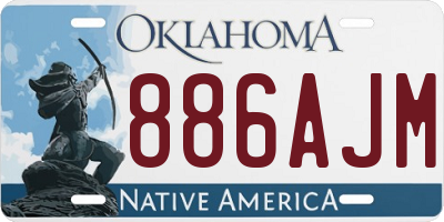 OK license plate 886AJM