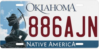 OK license plate 886AJN