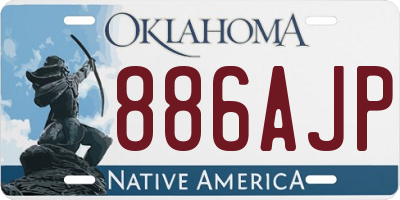 OK license plate 886AJP