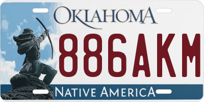OK license plate 886AKM