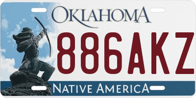 OK license plate 886AKZ