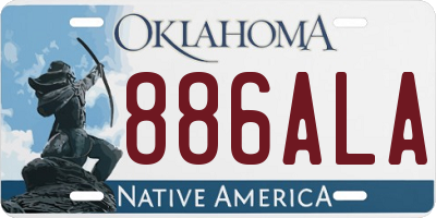 OK license plate 886ALA