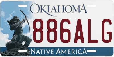 OK license plate 886ALG