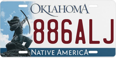 OK license plate 886ALJ