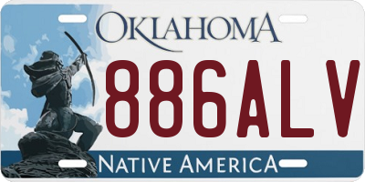 OK license plate 886ALV