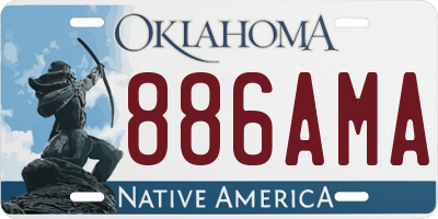 OK license plate 886AMA