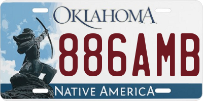 OK license plate 886AMB
