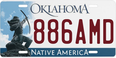 OK license plate 886AMD
