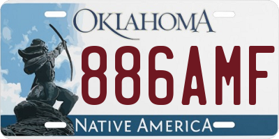 OK license plate 886AMF