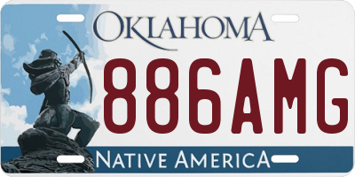 OK license plate 886AMG