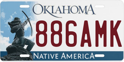 OK license plate 886AMK