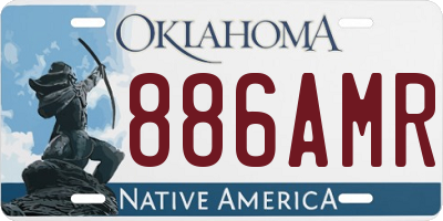 OK license plate 886AMR