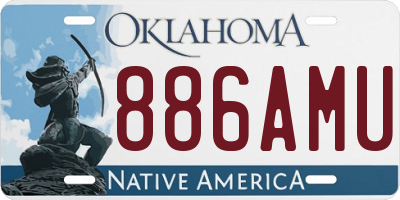 OK license plate 886AMU