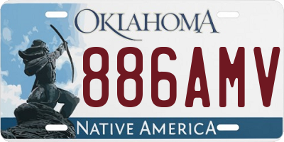 OK license plate 886AMV