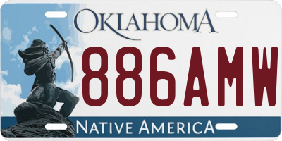 OK license plate 886AMW