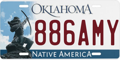 OK license plate 886AMY