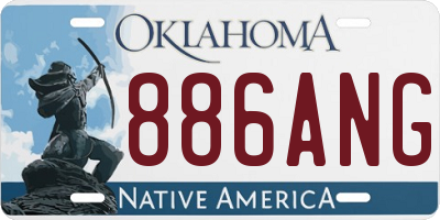 OK license plate 886ANG