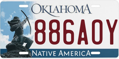 OK license plate 886AOY